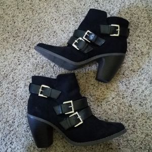 Black Suede Ankle Booties